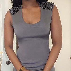 Arden B Studded Shoulder Tank Top (S)